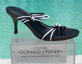 Donald Pliner Couture Mesh Elastic Leather Shoe Nib Black White Signatur... - £79.75 GBP