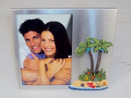 4&quot; X 6&quot; Tropical Island Theme 3D Desktop Photo Frame ~ Brushed Metal ~ FR-730 - £7.79 GBP