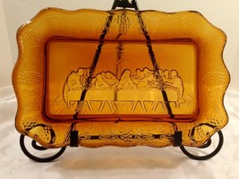 Vintage Indiana Glass &quot;Tiara&quot; Pattern- The Last Supper Bread Plate/ Tray 1960&#39;s - £14.01 GBP