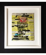 Mixed Media Collage: Hibachi 8&quot; x 10&quot; (Framed to 13&quot; x 15&quot;) - £78.08 GBP