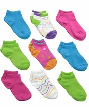 Girls Low Cut Socks Colorful Pattern Solid Cotton Sport Ankle Variety 9 Pack - £11.98 GBP