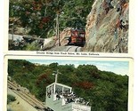 2 Mount Lowe California Postcards Cable Car &amp; Railway Below Circular Bridge - £14.00 GBP