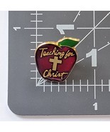 Teaching for Christ Apple Cross Pin Religious Educator Teacher Faith Sym... - $186.75 MXN