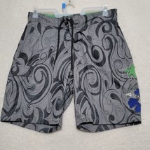 Tommy Bahama Men&#39;s swim trunks Size M Medium Gray Relax board shorts lined - $25.87
