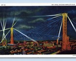 Sky Ride Secolo Di Progress Esposizione Chicago Il 1933 Lino Cartolina Q4 - $5.08