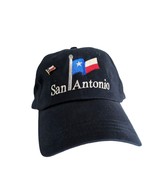 San Antonio Texas Navy Baseball Hat Ball Cap &amp; Flag Pin Souvenir Adjustable - $21.29