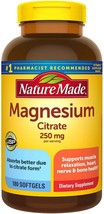 Nature Made Magnesium Citrate 250 mg 180 softgels | Helps Support Nerve, Muscle, - £45.56 GBP