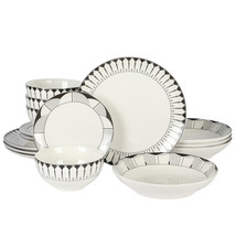 Gibson Home Aracama 16 Piece Double Bowl Decorated Dinnerware Set - €123,66 EUR