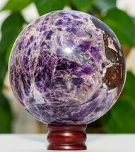 A+ Purple AMETHYST Crystal Stone Healing Energy Gemstone Decor Sphere Gi... - $576.90