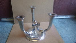 VINTAGE ART DECO WMF SILVER PLATED 3 CANDLE CANDELABRA C1938 - £59.26 GBP