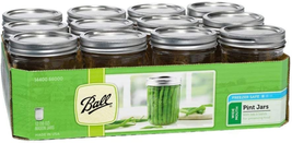 Ball Wide Mouth Pint 16-Ounce Glass Mason Jar with Lids and Bands, 12-Count - £34.39 GBP