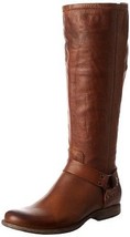 Frye Womens Phillip Harness Cognac Brown Soft Leather Tall Riding Boots 5.5 - £69.63 GBP