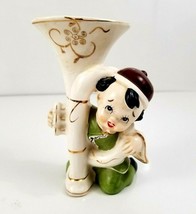 Vintage Oriental Asian Chinese Boy Figurine Porcelain Planter Vase Japan  - $7.99