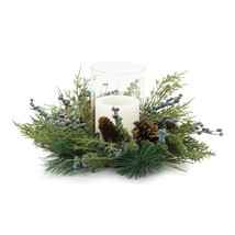 Mixed Pine Juniper Candle Holder 19&quot;D - $65.77