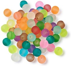 500 Frosted Glass Beads Solid 10mm BULK Wholesale Jewelry Supplies Opaque Round - £28.15 GBP