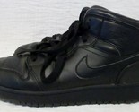 Nike Air Jordan 1 Retro Mid GS Black/Black-Dark Grey 554725-021 Size 6Y - £96.97 GBP