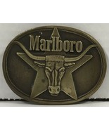 Marlboro Solid Brass Belt Buckle Philip Morris Buckle Vintage 1987 Vintage - £10.18 GBP