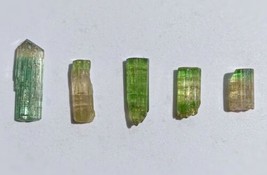 Blue And Green Tourmaline, 5.7Ct Terminated Crystals,  4 Stones 14x5mm -... - £13.10 GBP