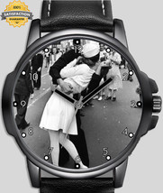 Beautiful Kiss Of Century WWII Celebration  Unique Wrist Watch Fast UK - £43.09 GBP