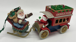 Vintage 1992 Hallmark Here Comes Santa #14 - Kringle Tours Santa In Sleigh - $9.94