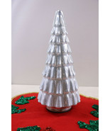Vintage Art Glass Figural Christmas Winter Tree Opal  Mercury Glass Whit... - $33.59