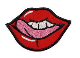 Tongue Licking Red Lips Embroidered Iron On Patch Inspiration Funny Humo... - $3.87