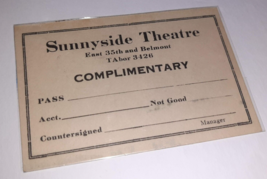 Portland, OR History Sunnyside Theatre Complimentary Ticket 1920s Avalon - £22.96 GBP