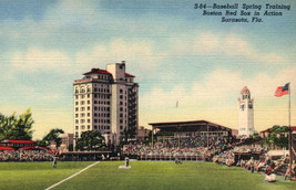 Boston Red Sox Baseball Spring Training Sarasota Florida FL 1940s Postcard - £11.02 GBP