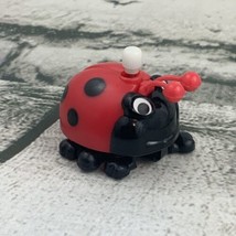 Collectible Vintage Wind Up Toy Crawling Ladybug Cute Red Black - $11.88