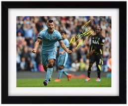 SERGIO AGUERO Football Signature Print - Man City - Signed - Framed - £15.02 GBP