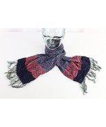Vintage 40s 50s Rockabilly Paisley Silk Fringed Tassel Scarf Wrap Rainbo... - $83.25 CAD