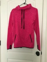 Danskin Now Women&#39;s Pink &amp; Black Hoodie Sweater Thumb Inserts Size Medium  - £36.79 GBP
