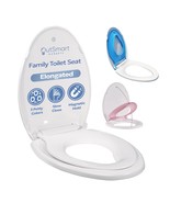 Elongated Family Toilet Seat With 2 Extra Seats (Blue And Pink), Built-I... - £49.49 GBP