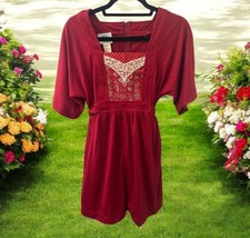 Vintage Lanz Originals Red &amp; Green Floral Print Sundress short sleeve mu... - $64.35