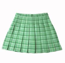 Blue Plaid Pleated Skirt Outfit Women Plus Size Short Pleated Skirt image 6
