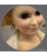 Light Yellow Gold Glass Dangle Doll Earrings • 18-20 Inch Vintage Doll Jewelry - $5.88