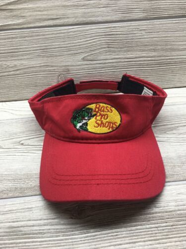 Primary image for Bass Pro Shops Visor Red Cap Fishing Hat Brim Vintage Zipback Gone Fishing