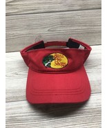 Bass Pro Shops Visor Red Cap Fishing Hat Brim Vintage Zipback Gone Fishing - £7.74 GBP