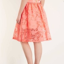TOPSHOP Burnout Coral Peach Lace Floral Midi Skirt Size 4 - $25.00