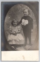 RPPC Darling Victorian Children Photo of Cabinet Card Postcard H30 - £13.30 GBP