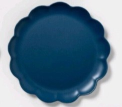 Four (4) Sun Squad ~ FLOWER ~ 10.5&quot; Dinner Plates ~ Melamine ~ DARK BLUE - £29.89 GBP