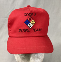 Vintage Code 3 Strike Team Red Hat Baseball Cap Classic Sportswear Made America - £21.97 GBP