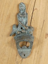 Cast Iron Mermaid Bottle Opener Wall Mount Mountable Beach Cabin Bar Bee... - $257.85 MXN