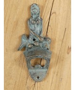 Cast Iron Mermaid Bottle Opener Wall Mount Mountable Beach Cabin Bar Bee... - $19.49 CAD