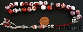 Greek Komboloi Fire Crackled Agate and Sterling Silver - £135.45 GBP