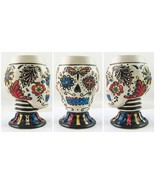 Day of the Dead DOD Sugar Skull Figural Shot Glass Goblet Cup 3 oz - $27.14 CAD