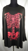 Shein Black Red Skeleton Graphic Long Sleeve Top, Plus size 4X - £19.92 GBP