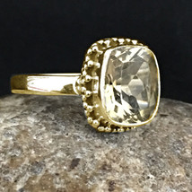 925 Sterling Silver Citrine Gemstone Rose Gold /Gold Plated Wedding Ring GRS1312 - £30.85 GBP+