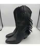 Vintage ACME Women&#39;s Dress Western Side Fringe Star Boots Size 6 Black L... - $934.64 MXN
