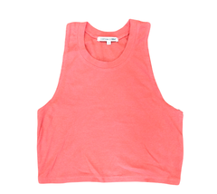 Cotton Citizen Womens Crop Top The Venice Solid Coral Size S W114664 - £31.00 GBP